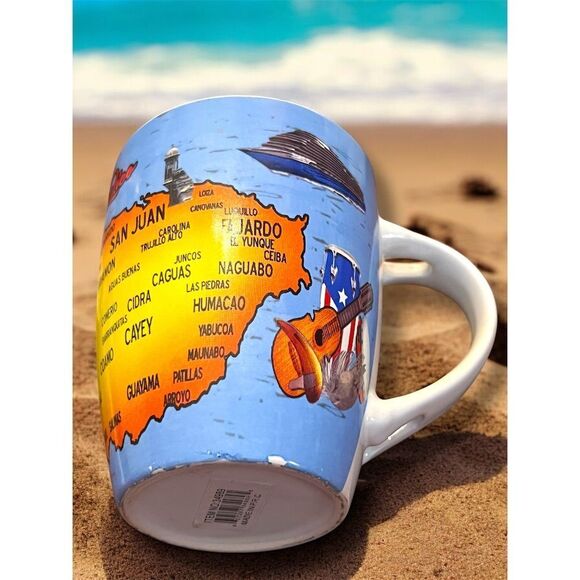 Puerto Rico Map Coffee Mug Souvenir Ceramic Cup San Juan Ponce Arecibo Aguadilla - Picture 8 of 9